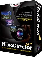 CyberLink's PhotoDirector 2011 product packaging. Rendering provided by CyberLink Corp.