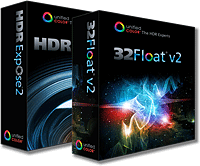HDR Expose 2 and 32 Float v2 product packaging. Source images provided by Unified Color Technologies.