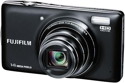 The Fuji T350 has a 14 megapixel imager and 10x zoom. Image provided by Fujifilm North America Corp. Click for a bigger picture!