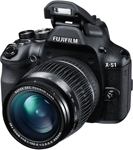 The Fujifilm X-S1 ultrazoom digital camera has a 24-624mm-equivalent lens. Image provided by Fujifilm North America Corp. Click for a bigger picture!