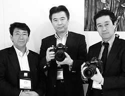 Nikon's Kenji Suzuki, Toshiaki Akagi, and Yasuhiro Nozaki. Copyright &copy; 2012, Imaging Resource. All rights reserved. Click for a bigger picture!