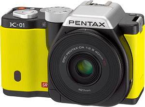 Pentax's K-01 compact system camera. Photo provided by Pentax Ricoh Imaging Co. Ltd. Click for a bigger picture!
