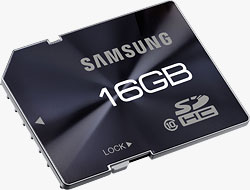 Samsung's Plus Extreme Speed Series SD card, in its highest-available capacity. Photo provided by Samsung Electronics America, Inc. Click for a bigger picture!