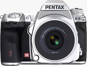 Pentax's K-5 Silver Special Edition camera. Photo provided by Pentax Ricoh Imaging Americas Corp. Click for a bigger picture!