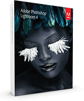 Photoshop Lightroom 4 product packaging. Click to purchase Lightroom 4 on the Mac App Store!
