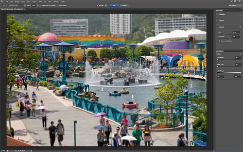 The new Blur tools make it easy to recreate a tilt-shift lens effect or add pleasing bokeh. Screenshot copyright Â© 2012, Imaging Resource. All rights reserved. Click for a bigger picture!