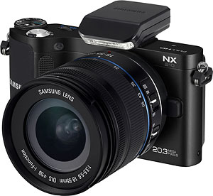 Samsung's NX210 compact system camera. Photo provided by Samsung. Click for a bigger picture!