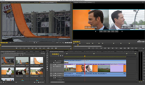 Trimming a video in Premiere Pro CS6. Screenshot provided by Adobe. Click for a bigger picture!