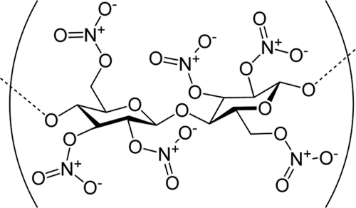 Nitrocellulose, AKA guncotton. Image courtesy Wikimedia Commons. Click for a bigger picture!