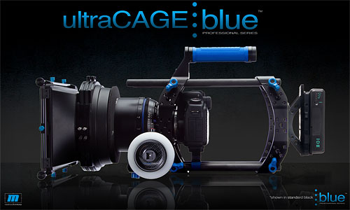 Redrock Micro ultraCage | blue Universal Edition (sample configuration). Photo and caption provided by Redrock Micro. Click for a bigger picture!
