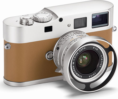 Cover your ears, animal lovers: the Leica M9-P Edition HermÃ¨s has a calfskin covering. It also lacks the hot shoe and frame selector lever of the standard M9-P. Photo provided by Leica Camera AG. Click for a bigger picture!