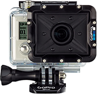 GoPro Hero-series camera in the AFLTH-001 Dive Housing. Photo courtesy of Woodman Labs, Inc.