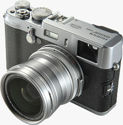 Fujifilm's WCL-X100 Wide Conversion Lens mounted on the X100 camera body. Photo provided by Fujifilm. Click for a bigger picture!