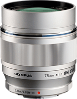 The Olympus M.ZUIKO DIGITAL ED 75mm f1.8 lens. Click here for SLRgear's Olympus M.ZUIKO DIGITAL ED 75mm f1.8 preview!