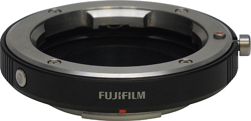 Fujifilm's M-mount adapter allows use of historic glass from Leica, Zeiss, and others on the X-Pro1 camera body. Photo provided by Fujifilm North America Corp. Click for a bigger picture!