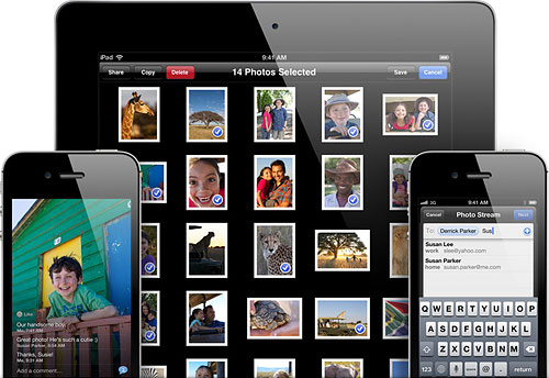 Apple's iOS6 will bring new Shared Photo Streams functionality that aims to simplify the chore of sharing your photos with friends and family, Apple-users or not. Image provided by Apple Inc. Click for a bigger picture!