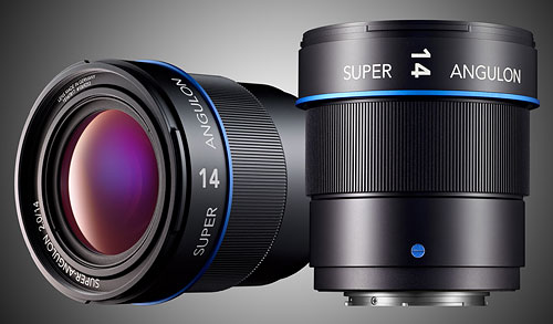 The Schneider-Kreuznach Super-Angulon 2/14mm lens is currently in development for the popular Micro Four Thirds mount. Rendering provided by Jos. Schneider Optische Werke GmbH. Click for a bigger picture!
