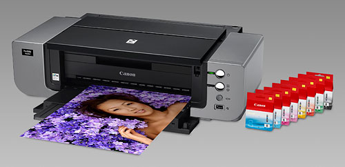 The PIXMA Pro9000 Mark II is a professional-level eight-color photo inkjet. Photo provided by Canon.