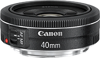 Canon's EF 40mm f/2.8 STM pancake prime lens. Photo provided by Canon.