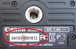 Affected Canon T4i bodies will have a number one as the sixth serial number digit. Image provided by Canon.