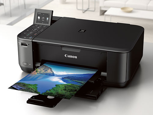 The PIXMA MG4220 is the most feature-rich, with an LCD display and memory card slot. Photo provided by Canon. Click for a bigger picture!