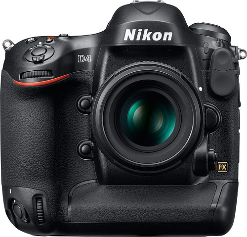 Nikon's D4 digital SLR is so far the only camera to support XQD flash cards. Photo provided by Nikon Inc. Click for a bigger picture!
