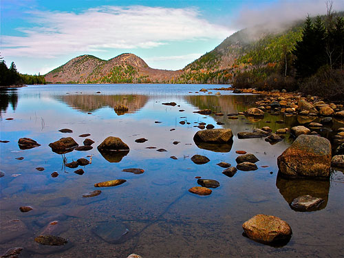 Located in the 47,000 acre Acadia National Park, Bubble Pond is just three miles from your port of call in Bar Harbor, Maine. Photo courtesy of Plh1234us / Wikimedia Commons, used under a CC-BY-SA 3.0 license. Click for a bigger picture!