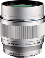 Olympus' M.Zuiko Digital ED 75mm f/1.8 lens. Photo provided by Olympus. Click for the full review on SLRgear.com!