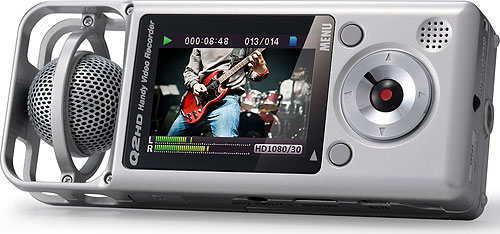 The Zoom Q2HD is both an audio recorder and a basic flash camcorder in a single device. Photo provided by Samson Technologies. Click for a bigger picture!