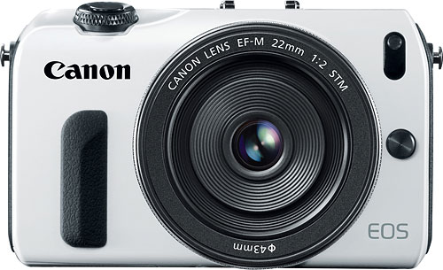 The EOS M body will be available in white, but only from Canon's own web store. Photo provided by Canon. Click for a bigger picture!