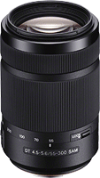 The Sony DT 55-300mm F4.5-5.6 SAM lens. Photo provided by Sony.