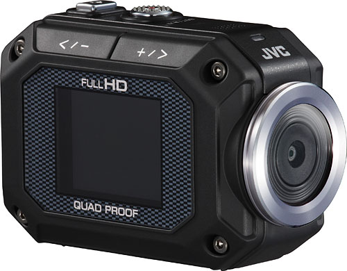 Like the GoPro, the JVC GC-XA1 Adixxion action camera has an f/2.8 lens. Photo provided by JVC. Click for a bigger picture!