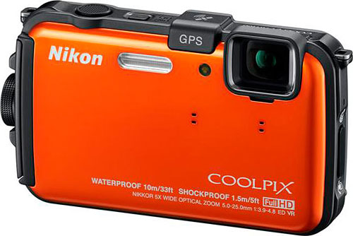 Nikon's Coolpix AW100 digital camera. Photo provided by Nikon Corp. Click for a bigger picture!