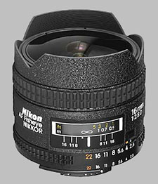 image of the Nikon 16mm f/2.8D AF Fisheye Nikkor lens