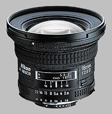 image of the Nikon 18mm f/2.8D AF Nikkor lens