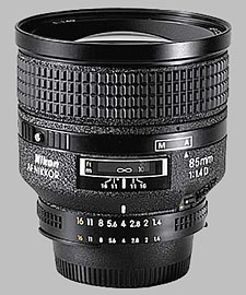 image of the Nikon 85mm f/1.4D AF Nikkor lens
