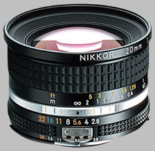 image of the Nikon 20mm f/2.8 AIS Nikkor lens