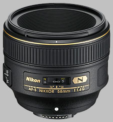 image of the Nikon 58mm f/1.4G AF-S Nikkor lens