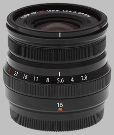 image of the Fujinon XF 16mm f/2.8 R WR lens