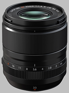 image of the Fujinon XF 33mm f/1.4 R LM WR lens