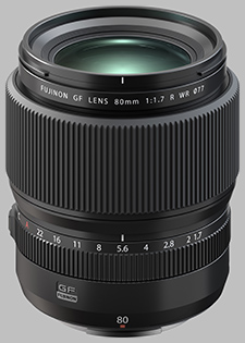 image of the Fujinon GF 80mm f/1.7 R WR lens