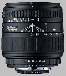 image of the Sigma 28-135mm f/3.8-5.6 Aspherical IF Macro lens