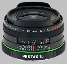 image of the Pentax 15mm f/4 ED AL Limited SMC DA lens
