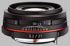 image of the Pentax 21mm f/3.2 AL Limited HD DA lens
