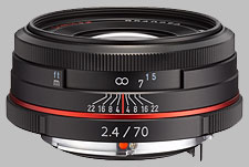 image of Pentax 70mm f/2.4 Limited HD DA