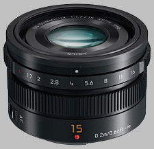 image of the Panasonic 15mm f/1.7 ASPH LEICA DG SUMMILUX lens