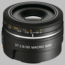 image of the Sony 30mm f/2.8 DT Macro SAM SAL-30M28 lens