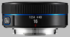 image of the Samsung 16mm f/2.4 NX lens