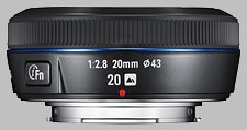 image of the Samsung 20mm f/2.8 NX lens