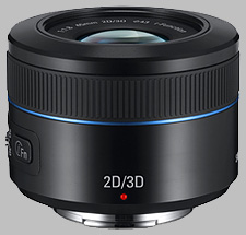 image of the Samsung 45mm f/1.8 NX 2D/3D lens